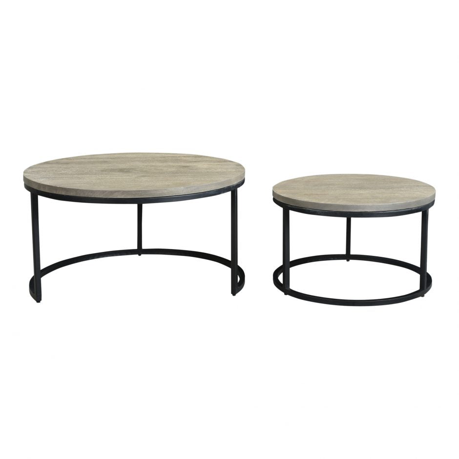 Moes Home Collection Drey Round Nesting Coffee Tables Set Of 2 BV-1011-15