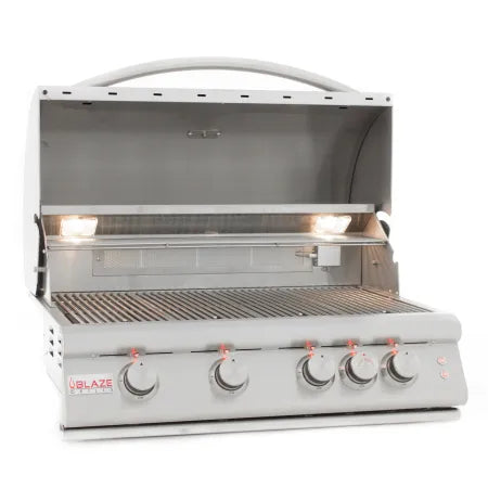 Blaze Premium LTE 32-Inch 4-Burner Built-In Gas Grill With Rear Infrared Burner & Grill Lights BLZ-4LTE2