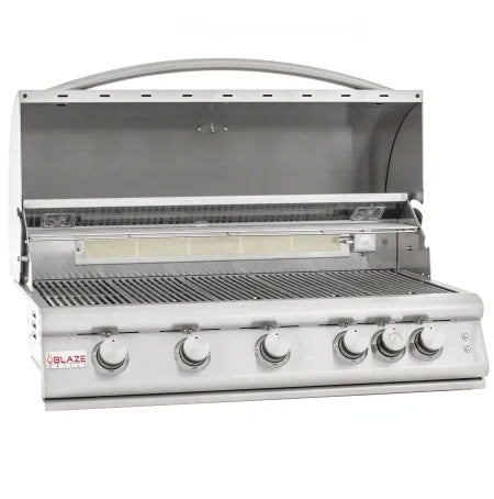 Blaze Premium LTE 40-Inch 5-Burner Built-In Natural Gas Grill With Rear Infrared Burner & Grill Lights BLZ-5LTE2