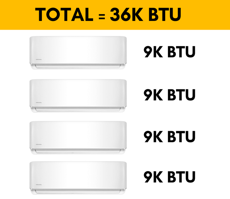 MRCOOL DIY Mini Split - 36,000 BTU 4 Zone Ductless Air Conditioner and Heat Pump with 25 ft. Install Kit| Wall Mount |DIYM436HPW00C84