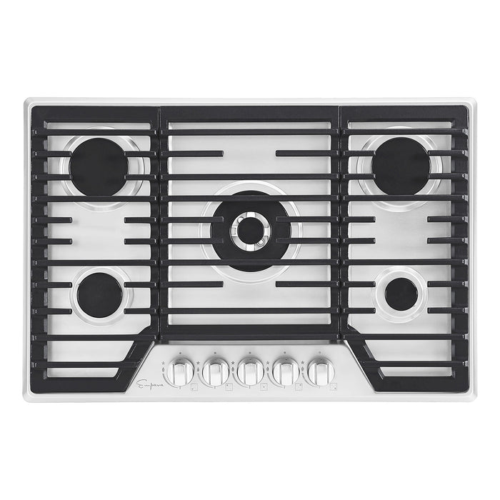 Empava 12 in. GAS Stove Cooktop 2 Italy Sabaf Sealed Burners NG/LPG Convertible in Stainless Steel, Silver