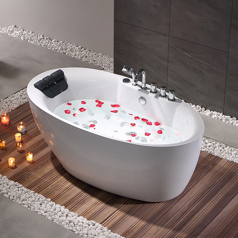 Empava Whirlpool Freestanding Acrylic Oval Bathtub