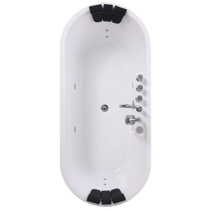 Empava-67AIS01 67 in. Whirlpool Freestanding Hydromassage Bathtub