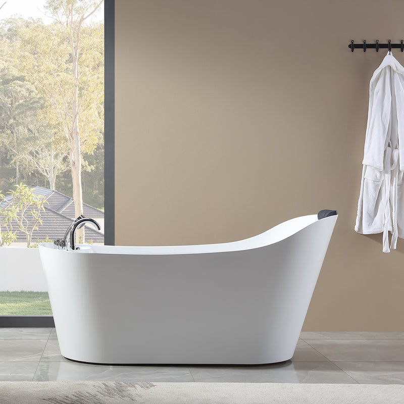 Empava-67AIS09 67 in. Whirlpool Freestanding Acrylic Bathtub