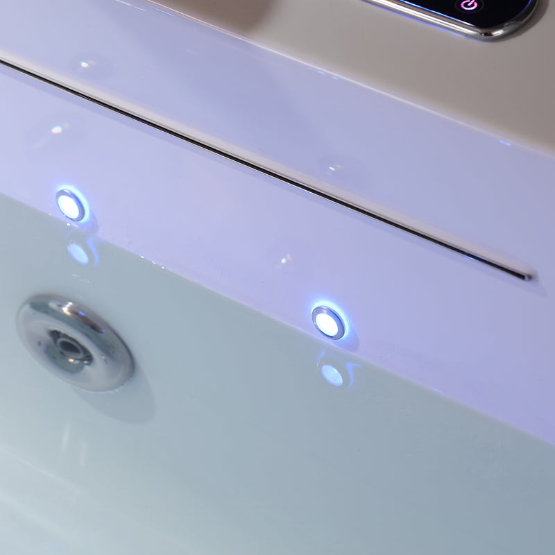 Empava-67JT351LED 67 in. Whirlpool Combination Massage Waterfall Bathtub