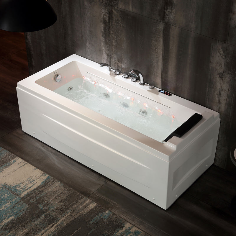 Empava-67JT351LED 67 in. Whirlpool Combination Massage Waterfall Bathtub