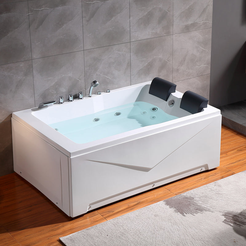 Empava-71JT667B 71 in. Alcove Whirlpool Luxury 2-Person Hydromassage Tub