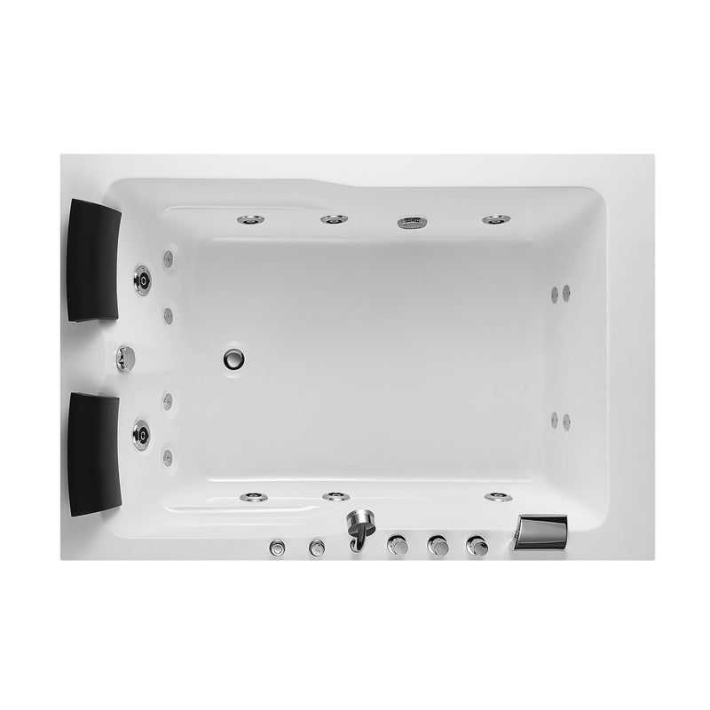 Empava-71JT667B 71 in. Alcove Whirlpool Luxury 2-Person Hydromassage Tub