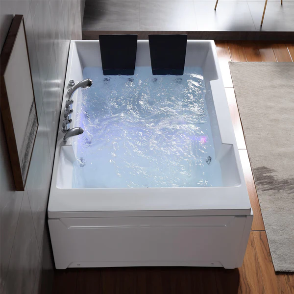 Empava-72JT367LED 72 in. Whirlpool Luxury 2-Person Hydromassge Bathtub