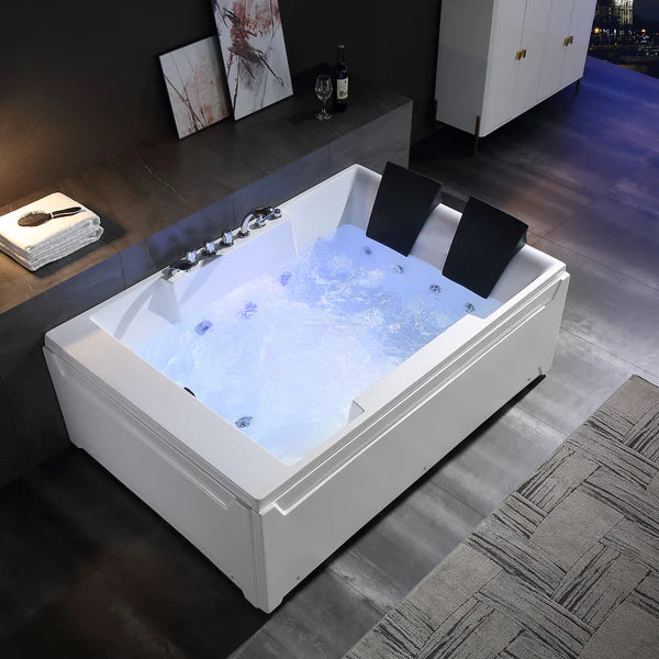 Empava-72JT367LED 72 in. Whirlpool Luxury 2-Person Hydromassge Bathtub