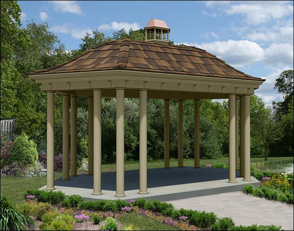 Vinyl Elongated Hexagon Belle Gazebo Fifthroom HSBP0812