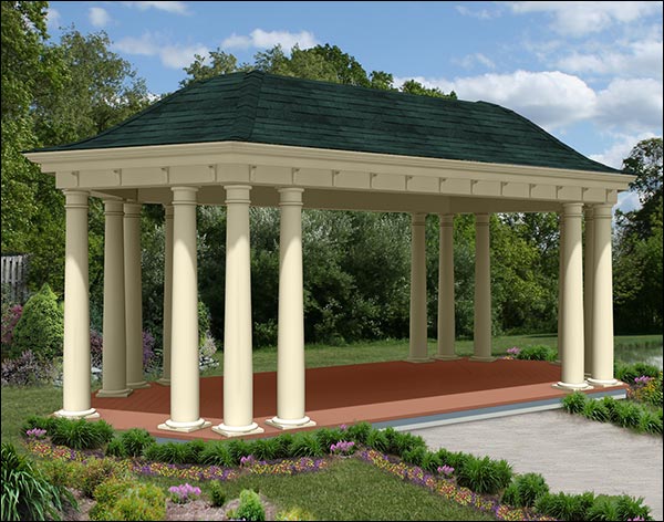 Vinyl Elongated Hexagon Belle Gazebo Fifthroom HSBP0812