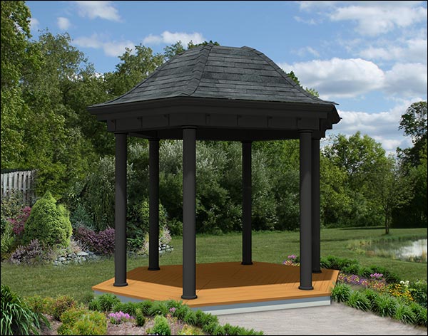 Vinyl Elongated Hexagon Belle Gazebo Fifthroom HSBP0812