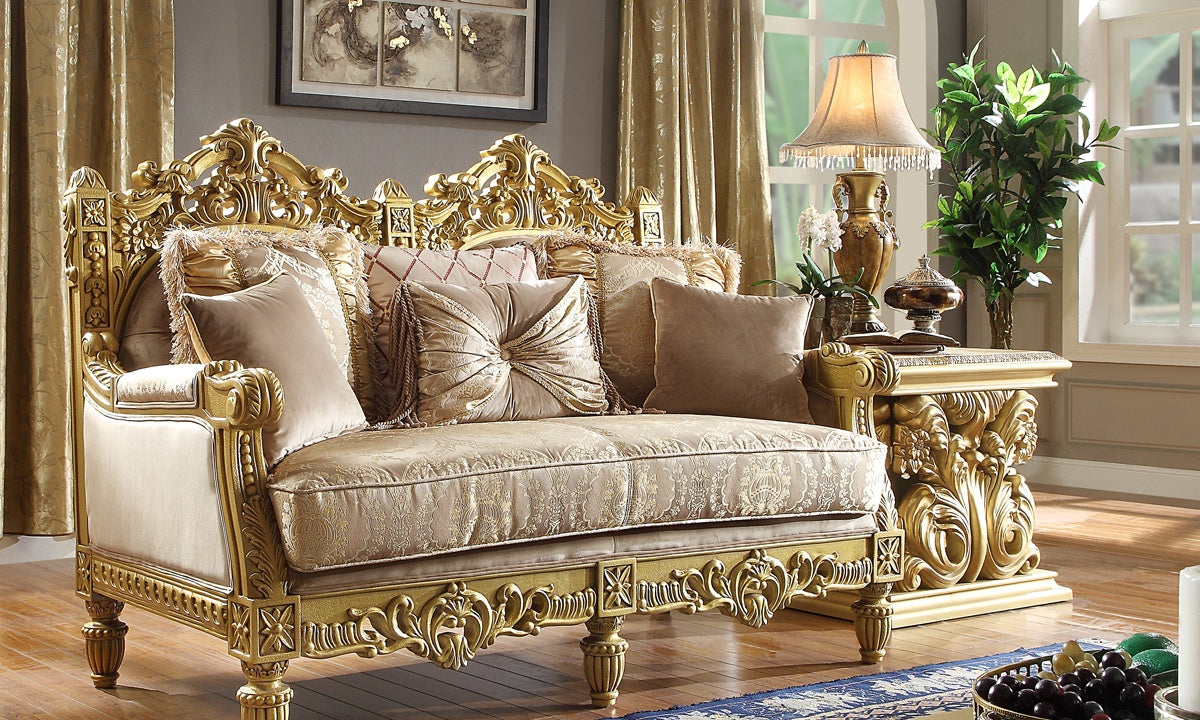 Homey Design Bright Gold Sofa Set HD-2659 – 3PC