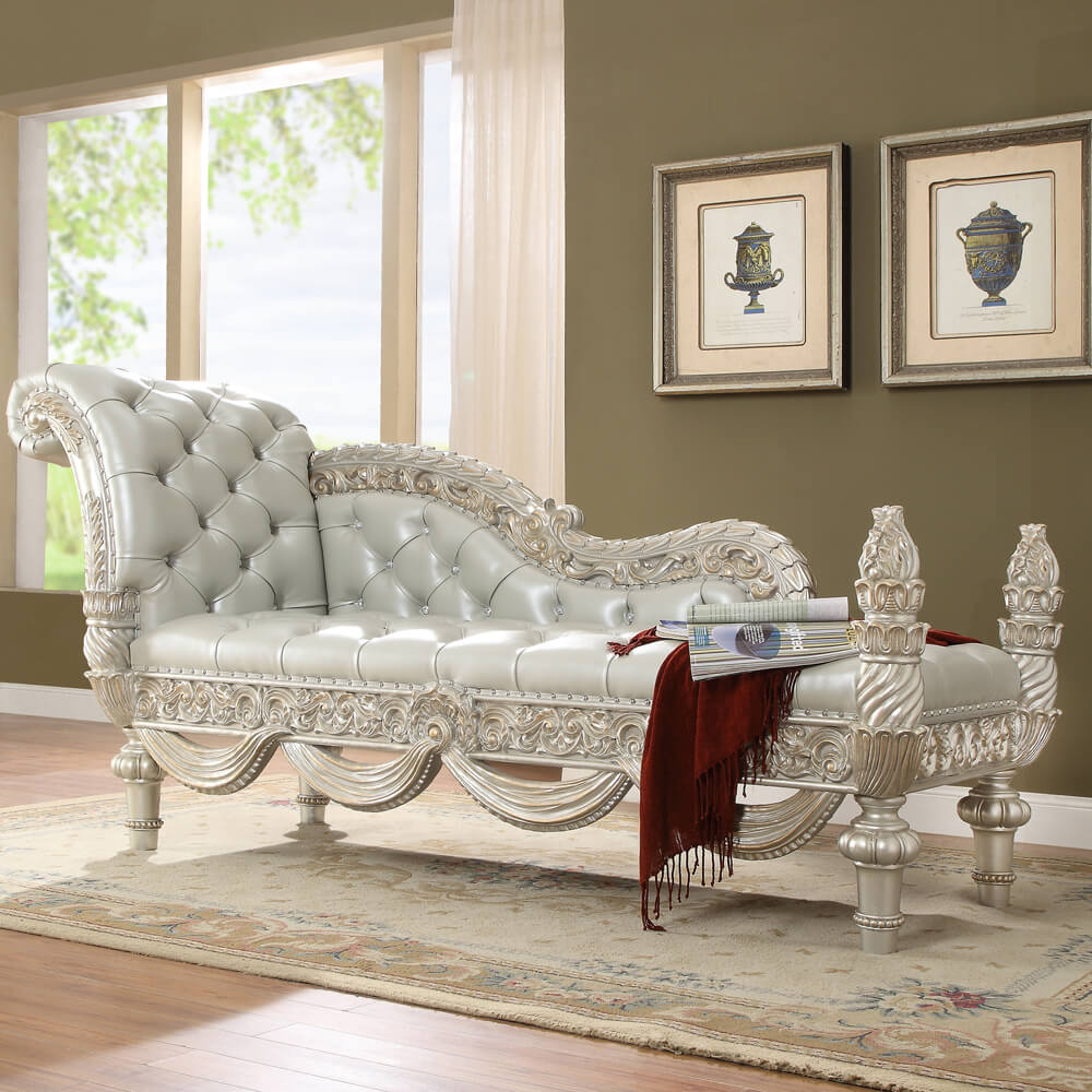 Homey Design Metallic Silver Bench HD-8088