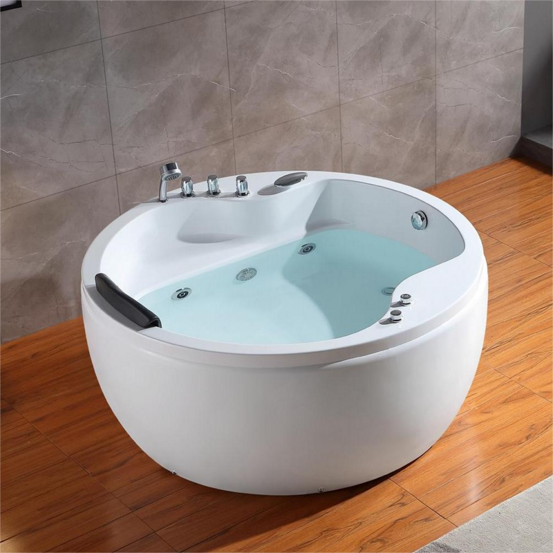 Empava-59JT005 59 in. Whirlpool Acrylic Hydromassage Round Tub