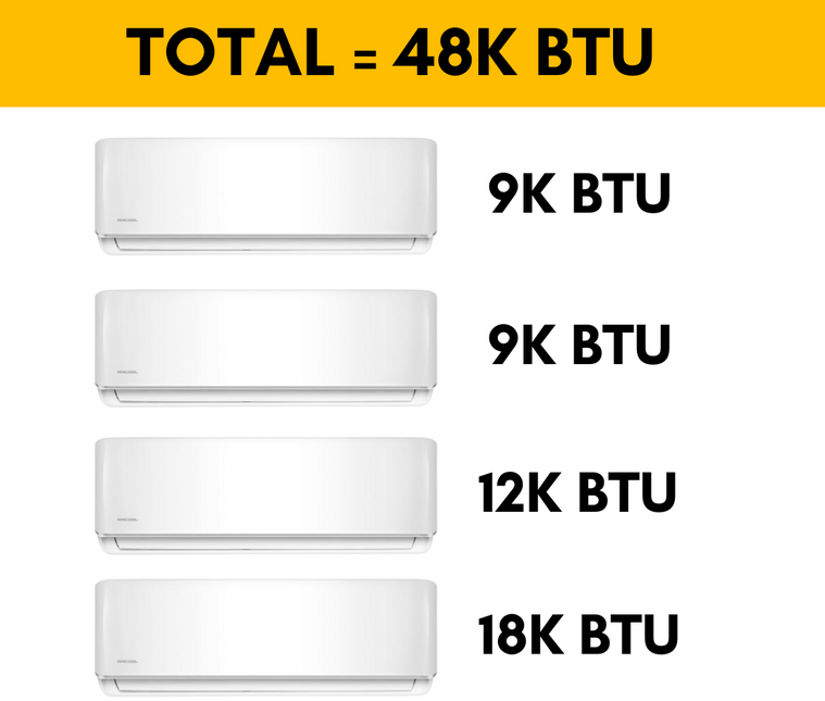 MRCOOL DIY Mini Split - 48,000 BTU 4 Zone Ductless Air Conditioner and Heat Pump with Install Kit| Wall Mount |DIYM448HPW03C00