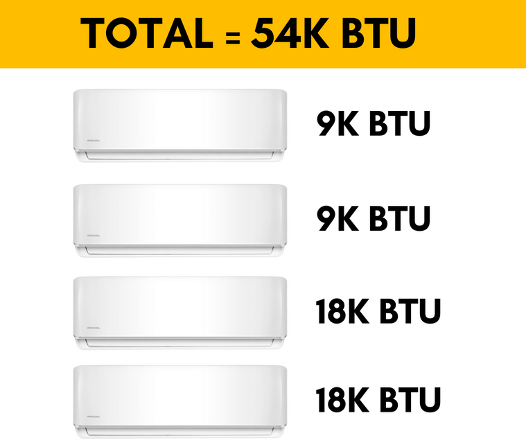 MRCOOL DIY Mini Split - 54,000 BTU 4 Zone Ductless Air Conditioner and Heat Pump with 25 ft. Install Kit| Wall Mount |DIYM448HPW07C84