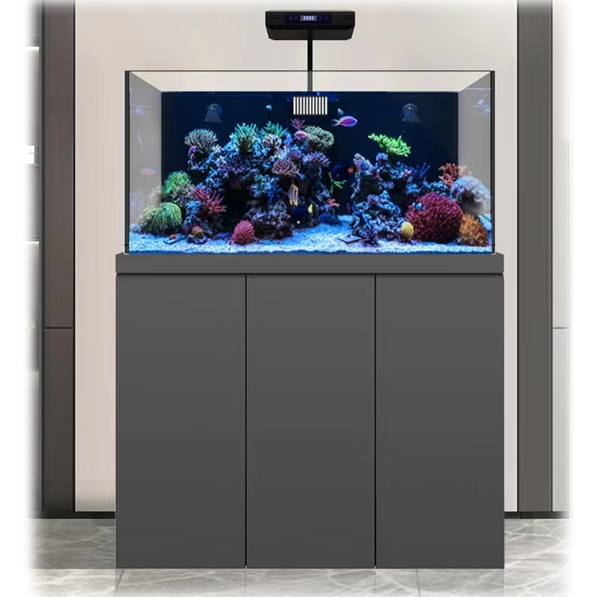 Aqua Dream Coral Reef Aquarium 135 Gallon Fish Tank Complete Set REEF-1260-SILVER