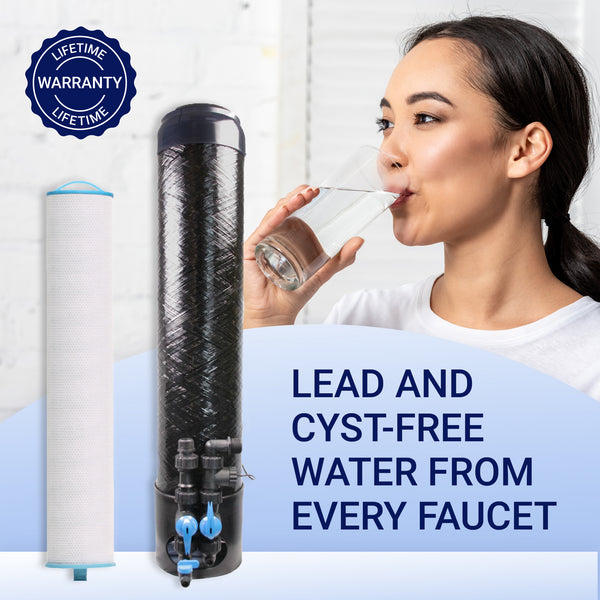 Rkin OP1L Certified Whole House Lead, Cyst, PFOA, and PFOS Water Filter System