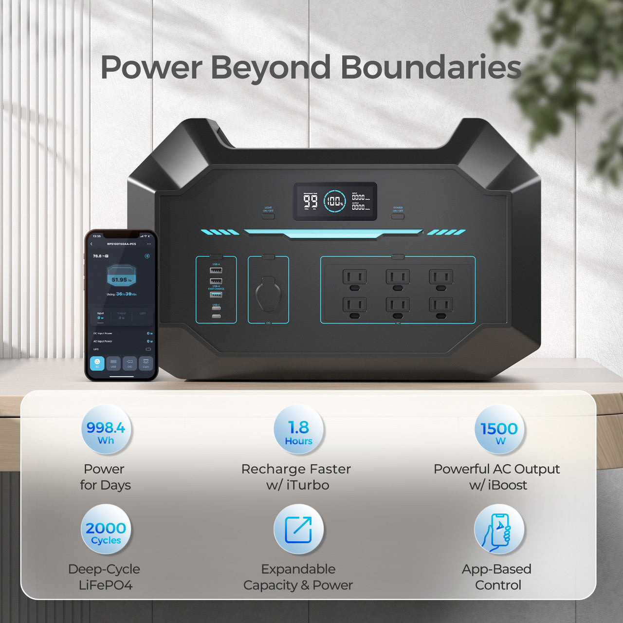 Renogy PHOENIX 1000 Portable Power Station RPS100150AA-US