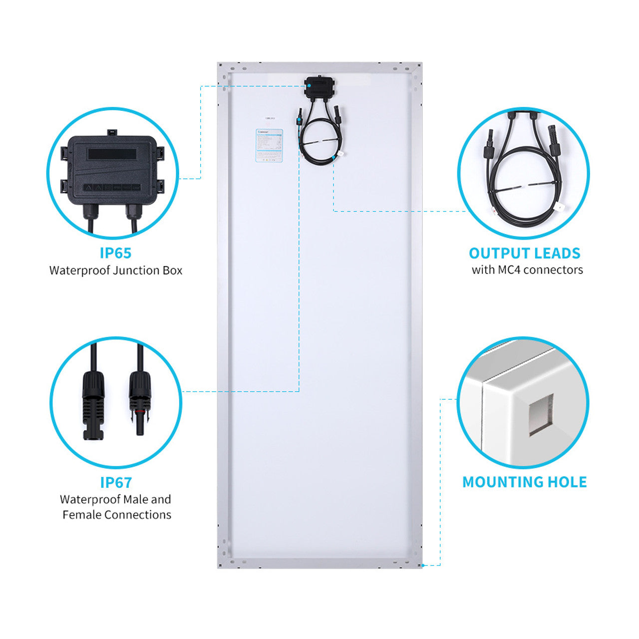 Renogy 200 Watt 12 Volt Monocrystalline Solar Panel RSP200D-US