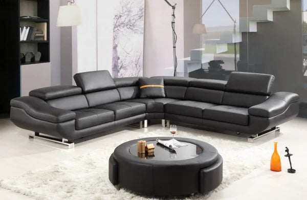 BQF 3 PC Leather Sectional S309