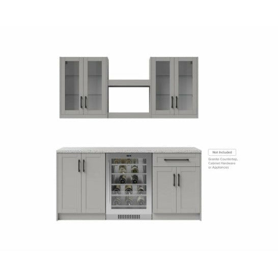 New Age Home Bar 6 Piece Glass Cabinet Set