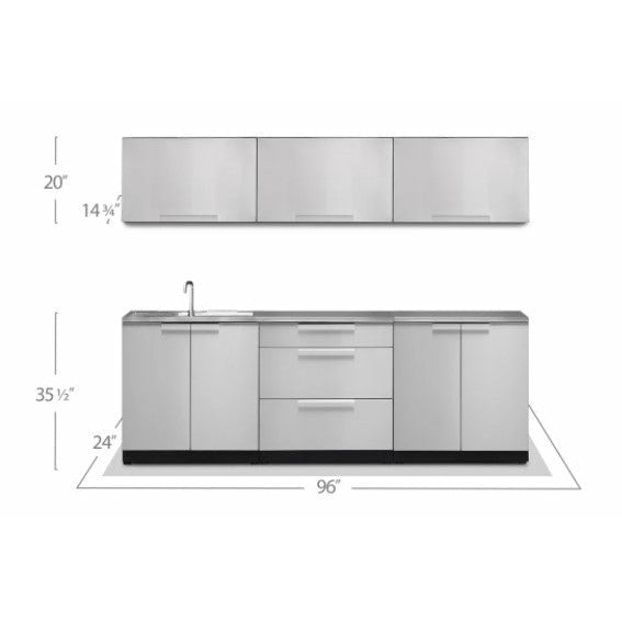 New Age Outdoor Kitchen Stainless Steel 6 Piece Cabinet Set 66050