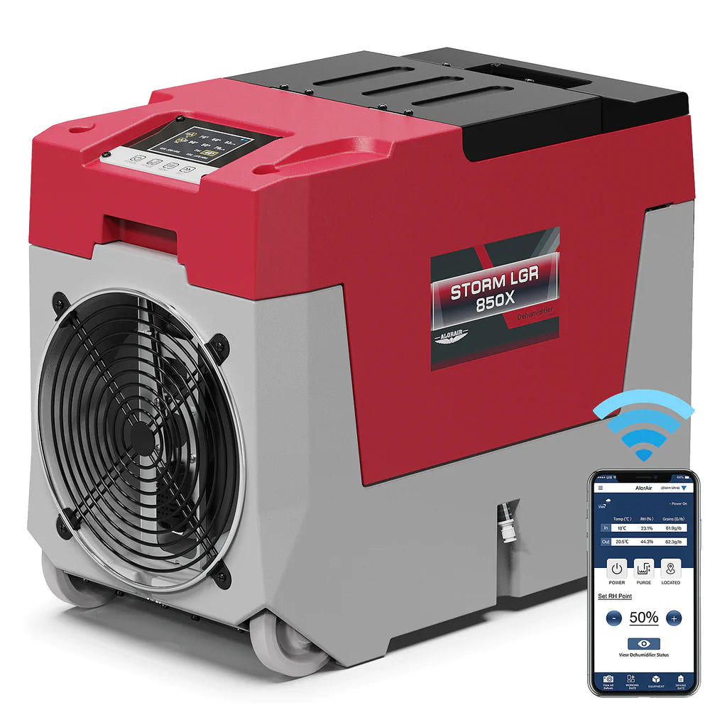 AlorAir 180 Pint Commercial Dehumidifier, Built-in Pump Storm LGR 850X-Red-WIFI, X002S7W1DX