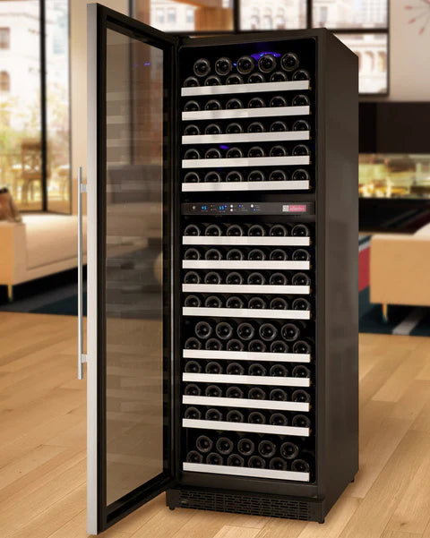 Allavino 24" Wide FlexCount II Tru-Vino 172 Bottle Dual Zone Stainless Steel Left Hinge Wine Refrigerator