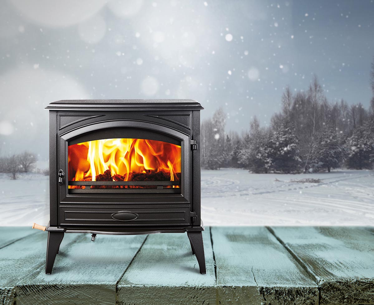 Sierra Flame Lynwood-Wood Stove with Cast Iron Door W-76