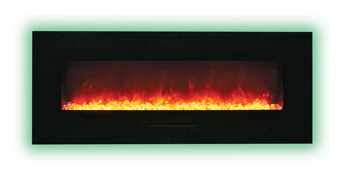 Amantii Wall Mount or Flush Mount Electric Fireplace with Glass Surround