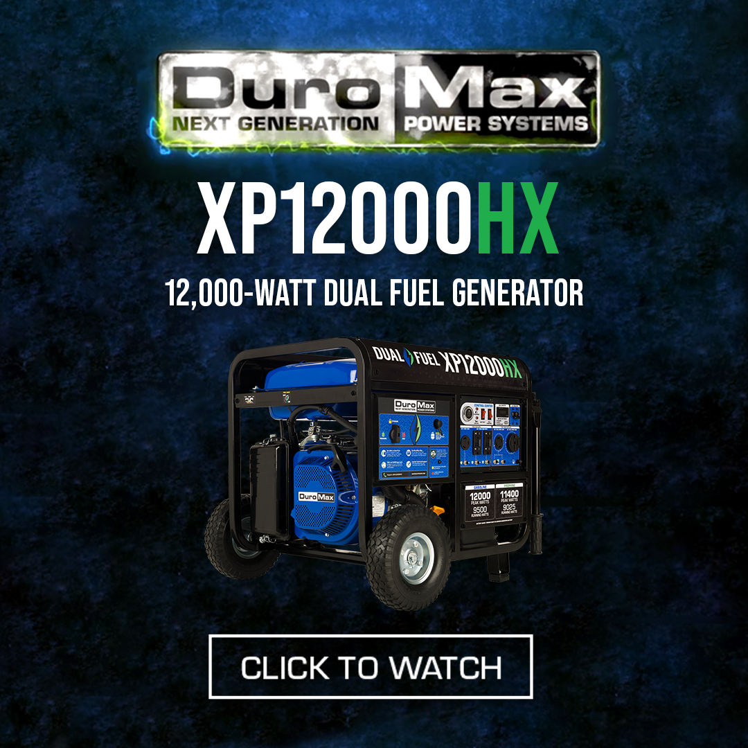 DuroMax 12,000 Watt Dual Fuel Portable HX Generator w/ CO Alert  XP12000HX