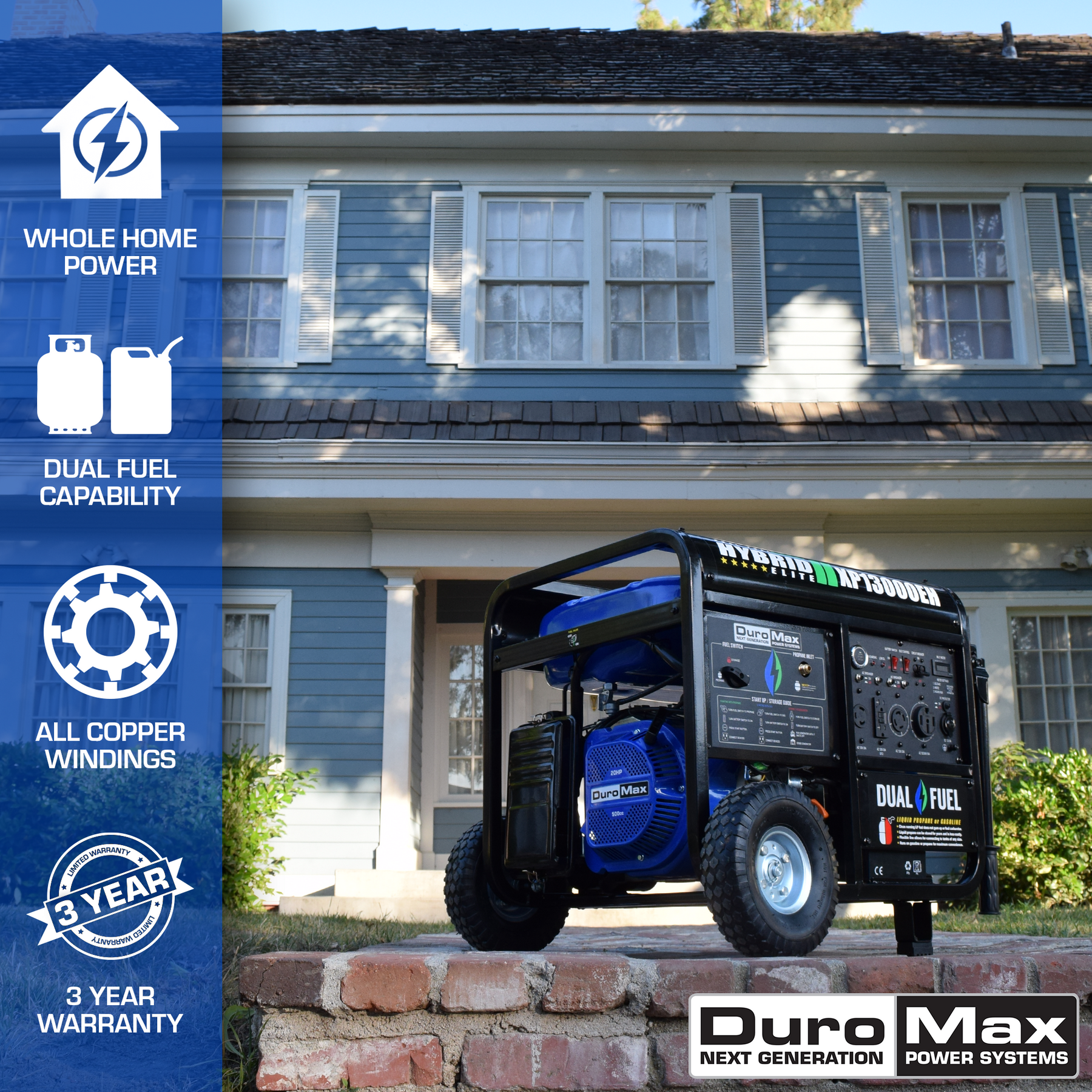 DuroMax 13,000 Watt Dual Fuel Portable Generator XP13000EH