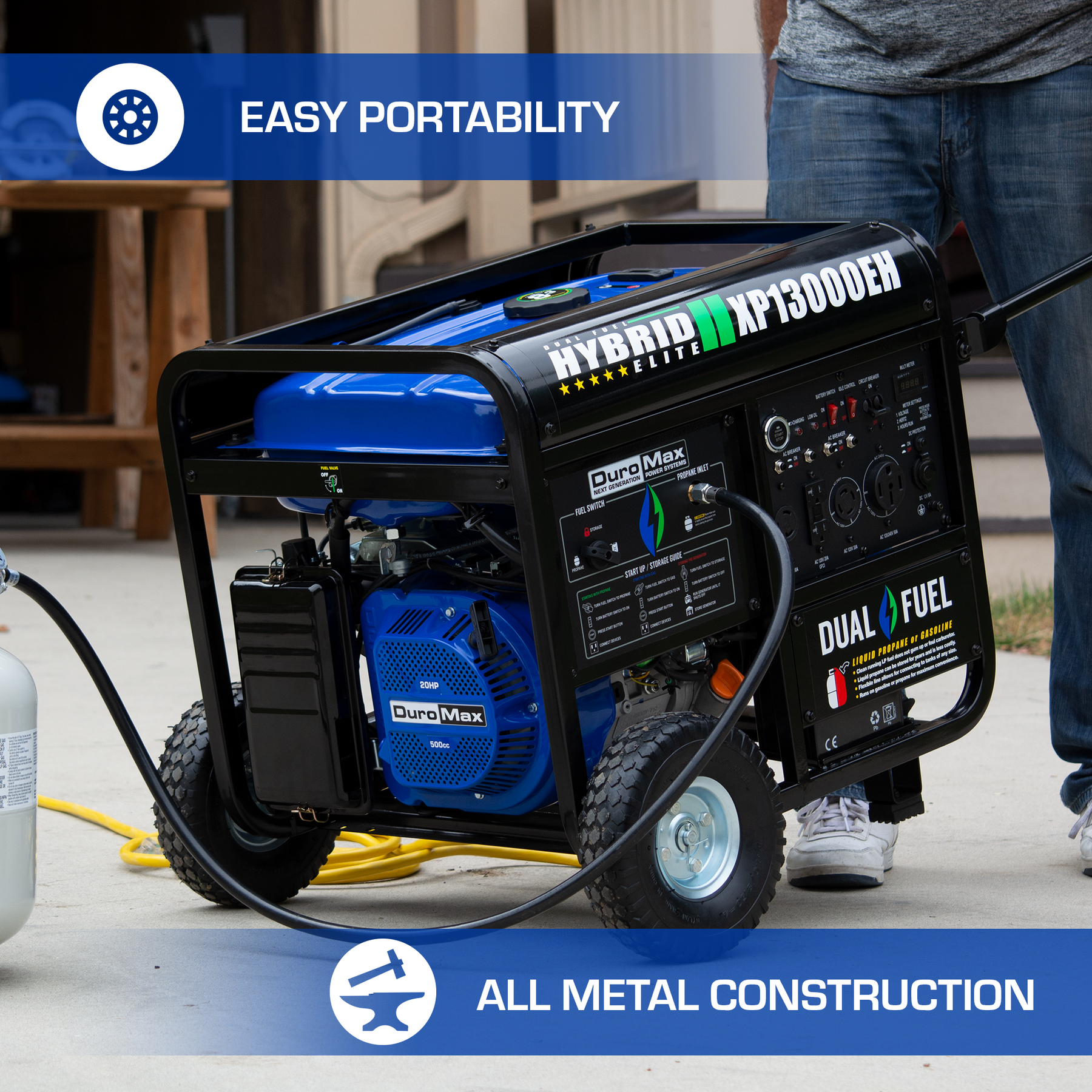 DuroMax 13,000 Watt Dual Fuel Portable Generator XP13000EH