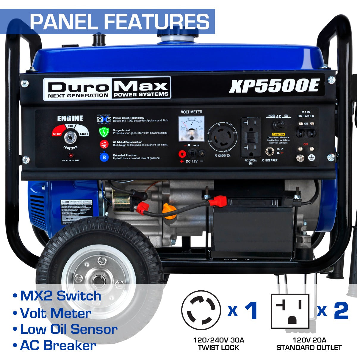 DuroMax 5,500 Watt Gasoline Portable Generator XP5500E