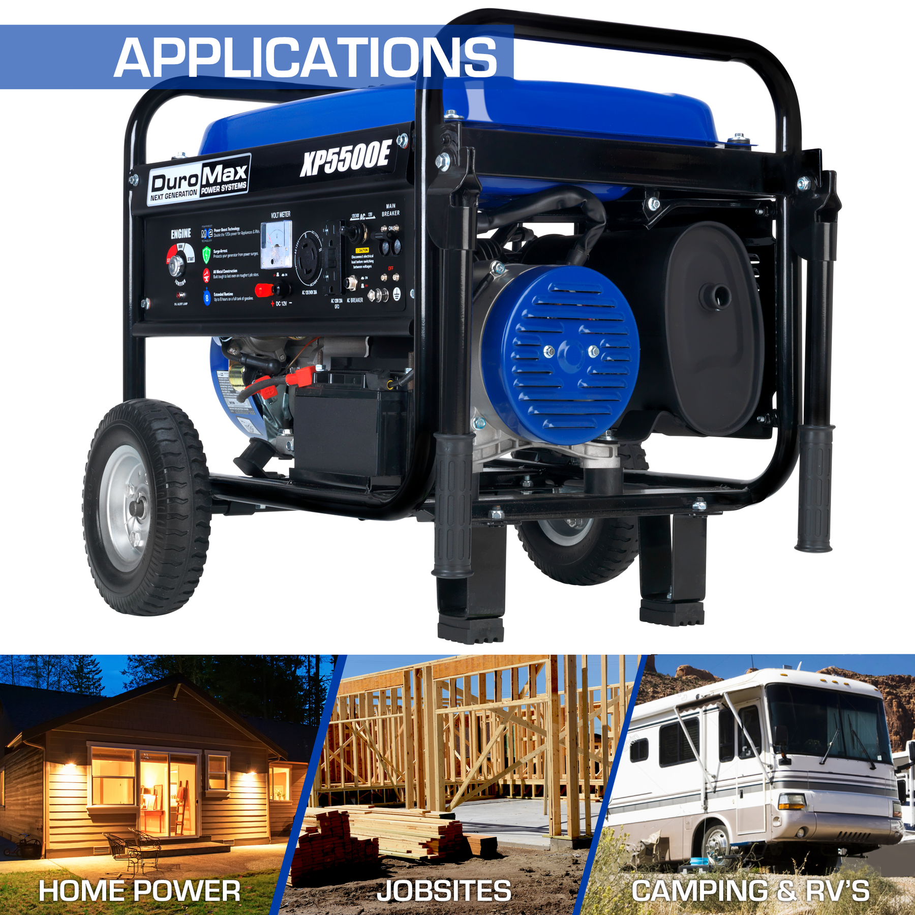 DuroMax 5,500 Watt Gasoline Portable Generator XP5500E