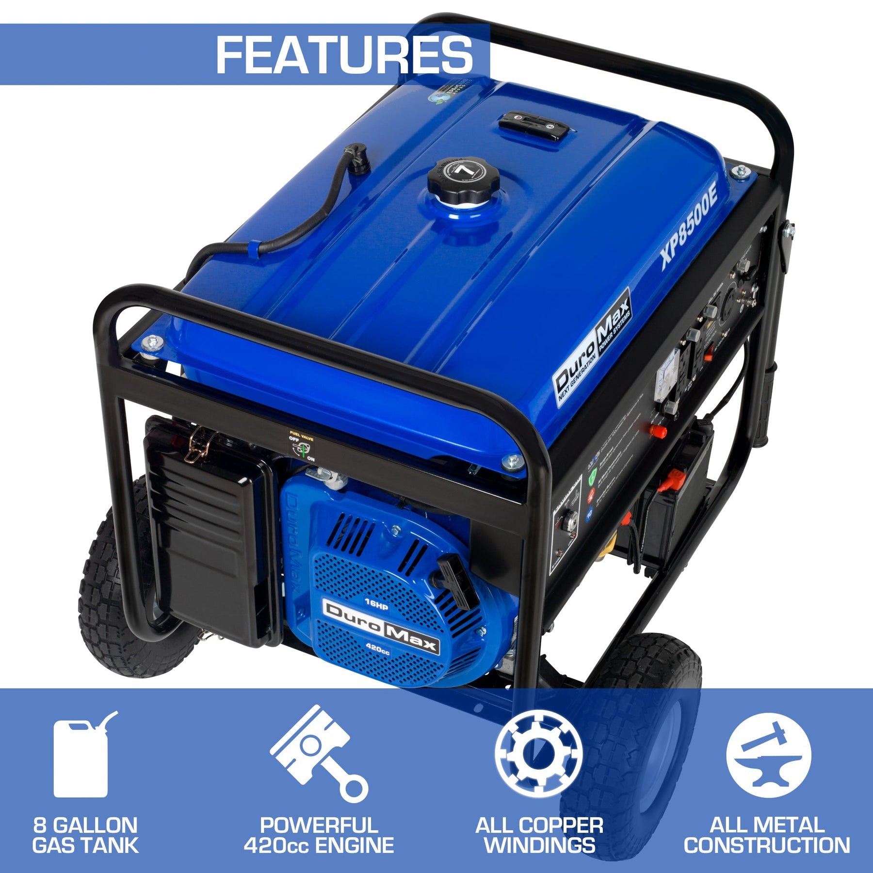 DuroMax 8,500 Watt Gasoline Portable Generator XP8500E