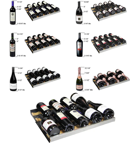 Allavino 47" Wide FlexCount II Tru-Vino 344 Bottle Four Zone Black Side-by-Side Wine Refrigerator