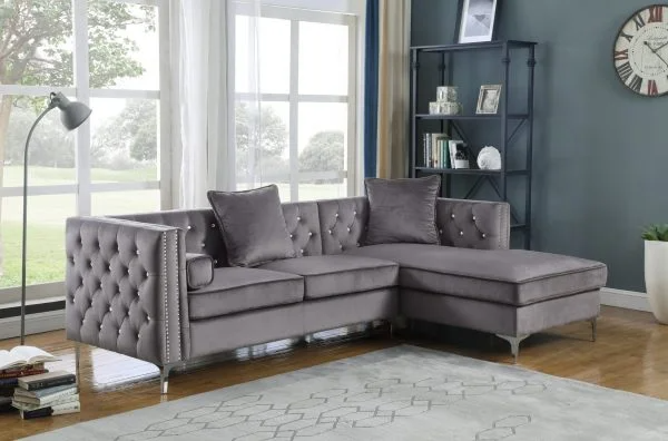 BQF 2 Piece Velvet Sectional W/ Storage Compartment S313