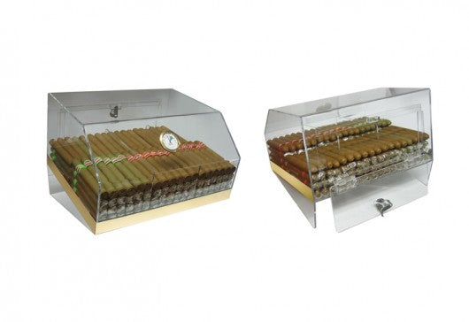 Prestige Import Laurence Acrylic Display Humidor w/ 3 Bins & Hydrometer LAURC