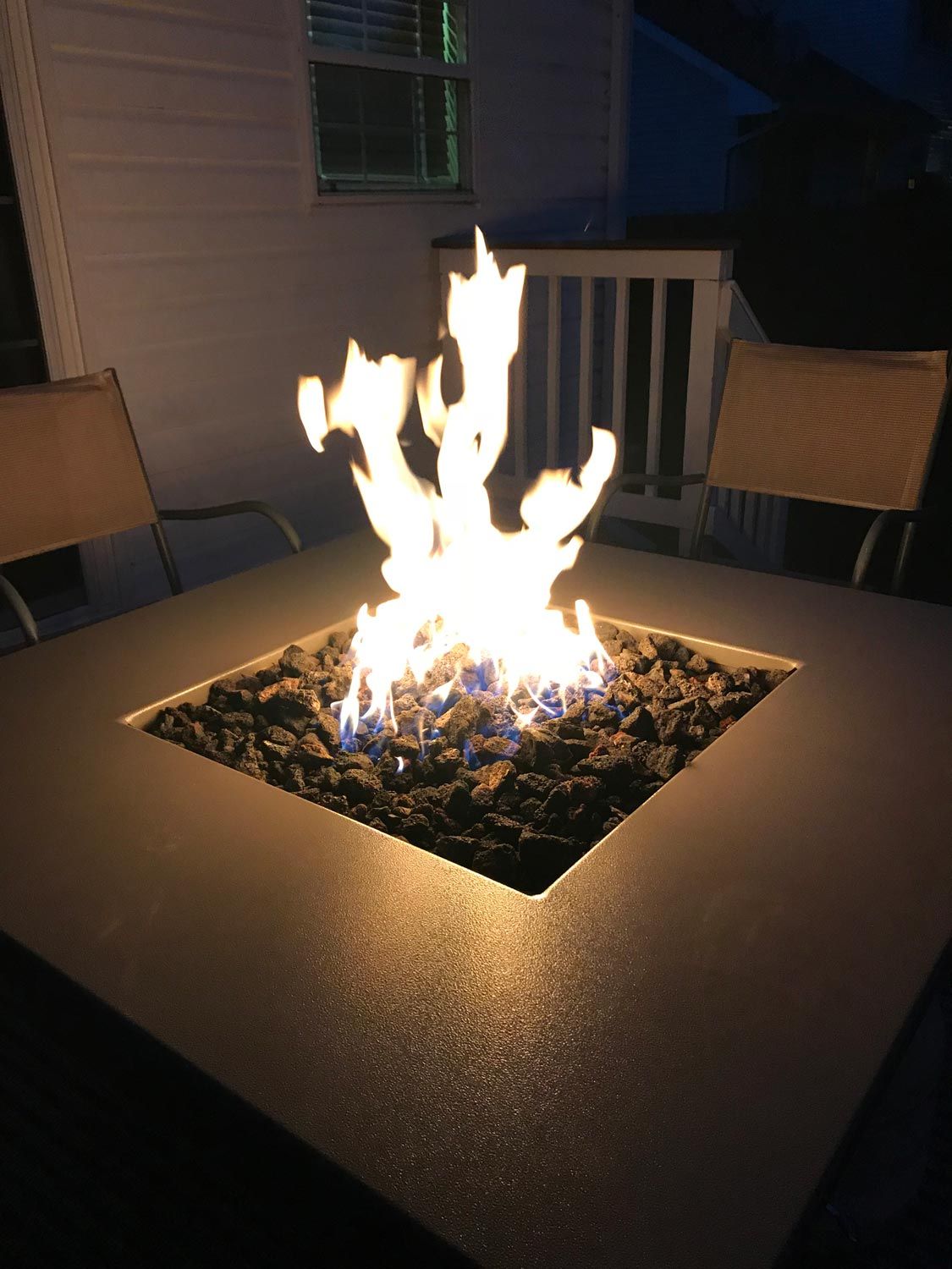 HPC Fire FPPK Push Button Flame Sensing Gas Fire Pit Kit, Square Bowl Pan