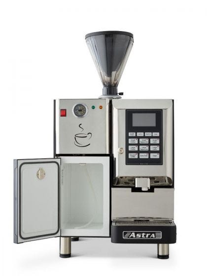 Astra Super Automatic Espresso Machine, Single Hopper with Refrigerator, 110V, SM-111-1