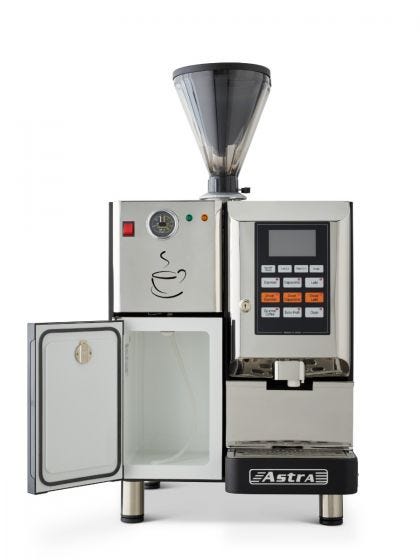 Astra Super Automatic Espresso Machine, Double Hopper with Refrigerator, 220V, SM-222