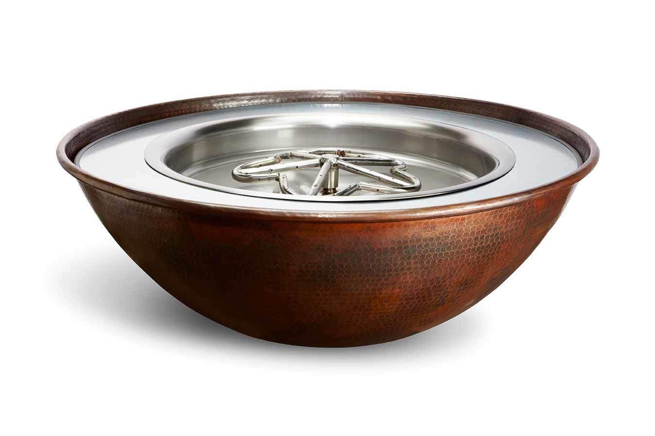 HPC Fire TEMP31 Tempe Hammered Copper Gas Fire Pit Bowl Fire Pit